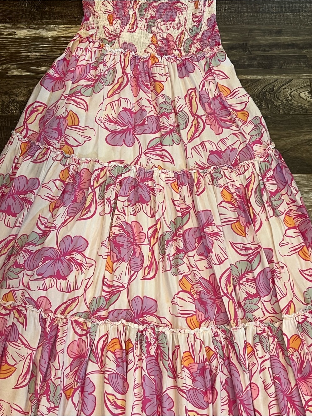 Anthropologie Abel the Label Strapless Maxi Dress Floral Size L - Picture 2 of 3